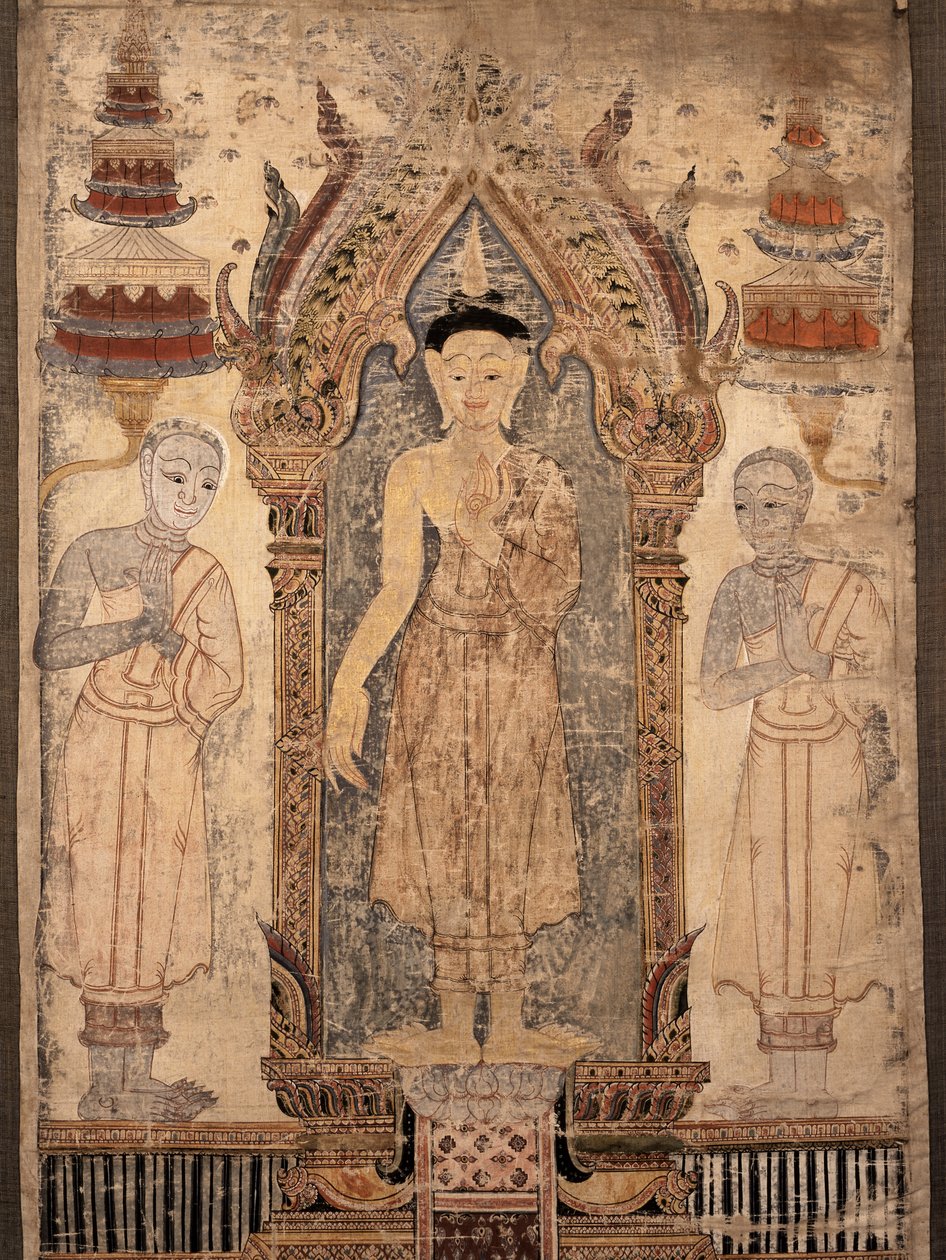 Stendardo raffigurante Buddha con discepoli, inizio XIX secolo da Thai School
