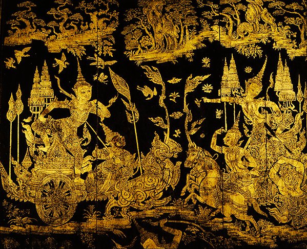 Episodio dal Ramakien (dettaglio) da Thai School
