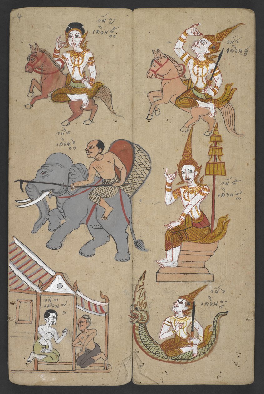 Or 16455 f.4r, Animali dello Zodiaco, da Phrommachat da Thai School