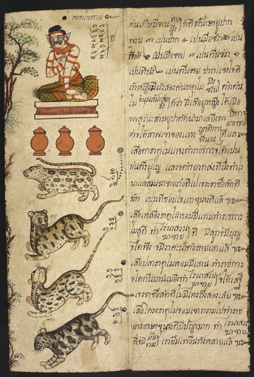 Manuale di divinazione thailandese (Phrommachat), contenente oroscopi basati sullo zodiaco cinese da Thai School