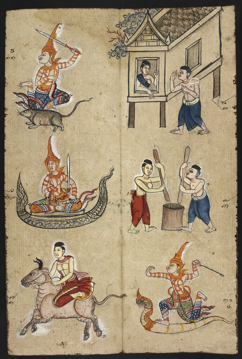 Manuale di divinazione thailandese (Phrommachat), contenente oroscopi basati sullo zodiaco cinese da Thai School