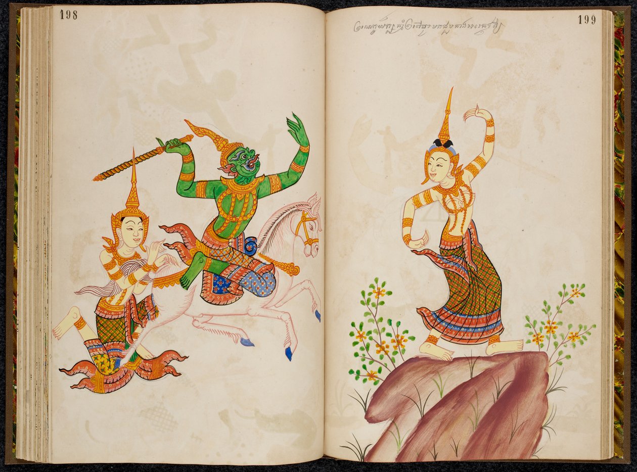 Scena dalla versione tailandese del Vidhura-pandita Jataka da Thai School