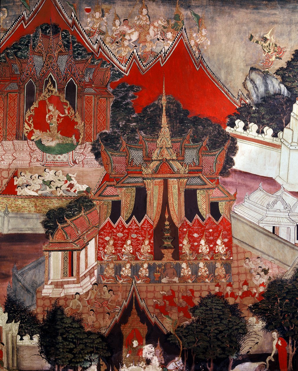 Scene della vita di Buddha, metà XIX secolo da Thai School