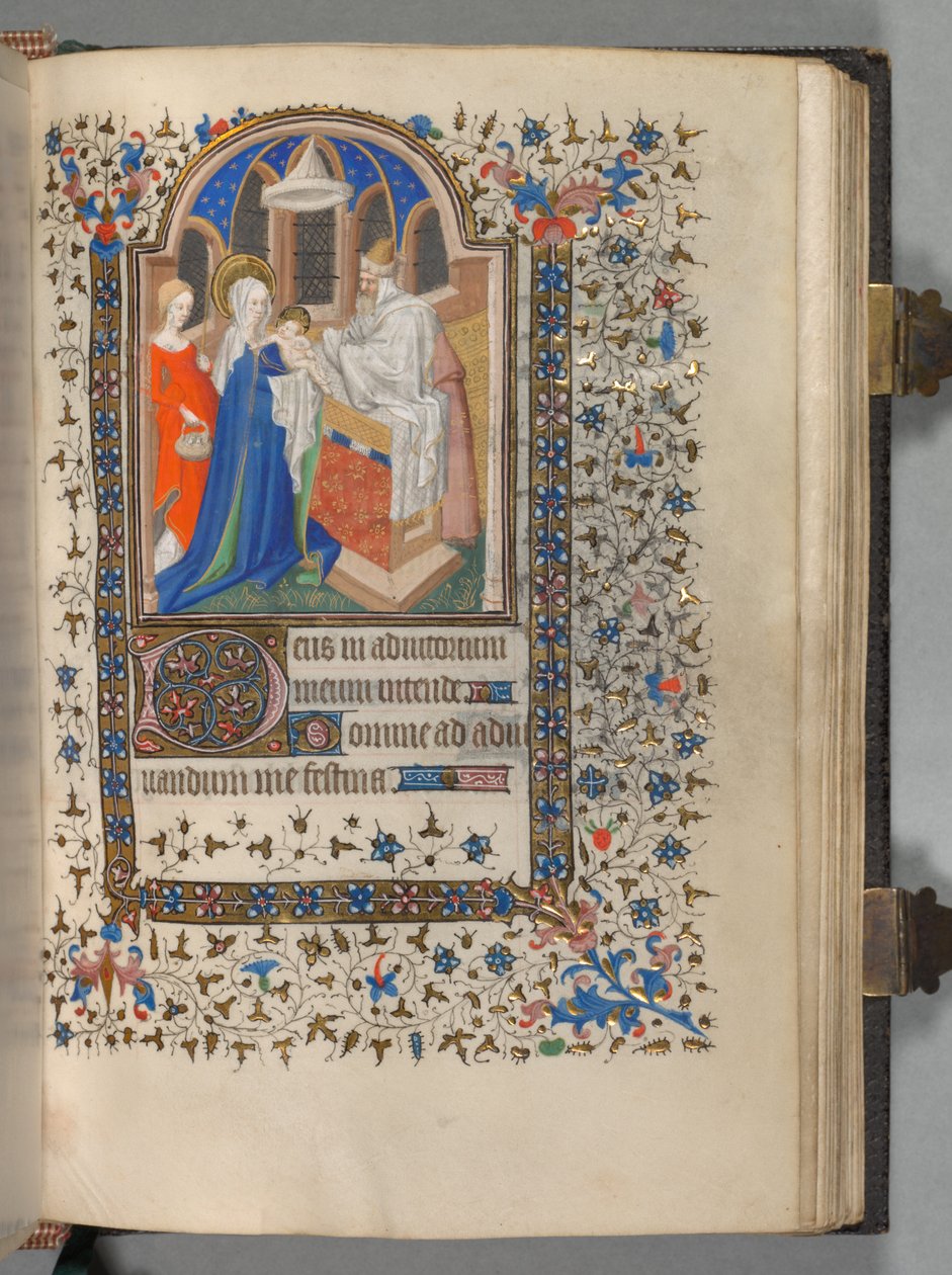 Libro delle Ore Uso di Parigi: Fol. 72r, Presentazione al Tempio, c. 1420 da The Bedford Master