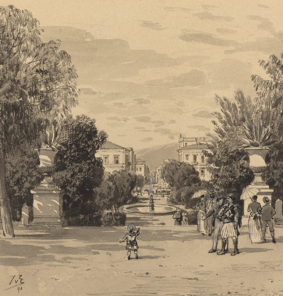 Vista dal Vecchio Palazzo Reale di Hermesstreet da Themistocles von Eckenbrecher