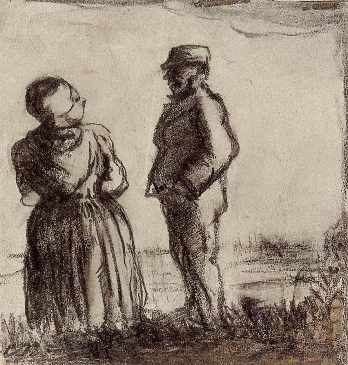 Contadino e sua moglie in un paesaggio da Theo van Doesburg