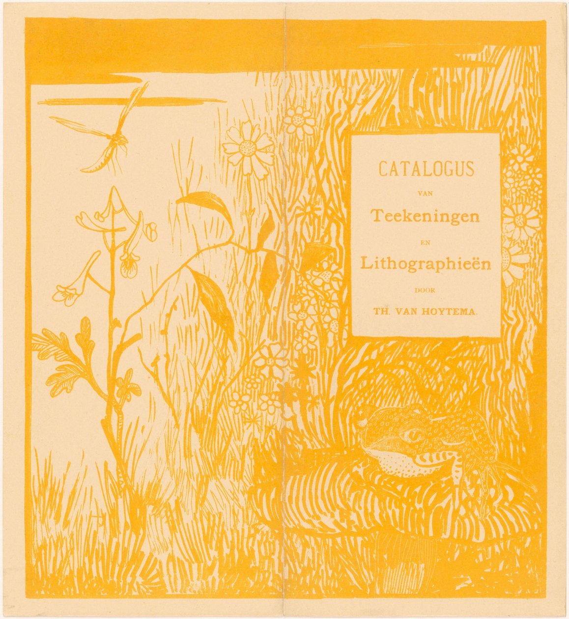 Copertina del catalogo con rospo e libellula da Theo van Hoytema