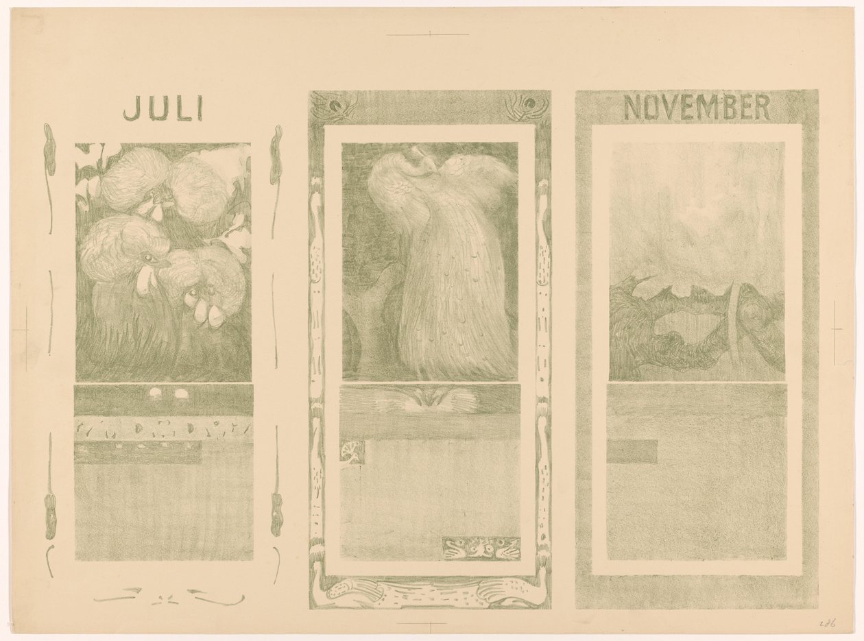 Calendari per luglio, agosto e novembre 1910 da Theo van Hoytema