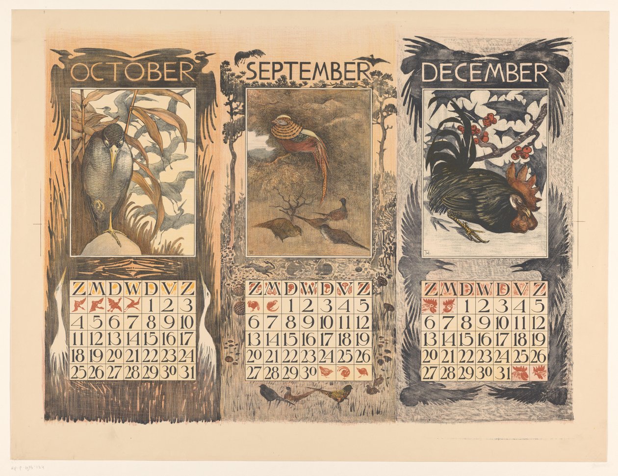 Calendari per ottobre, settembre e dicembre 1903 da Theo van Hoytema