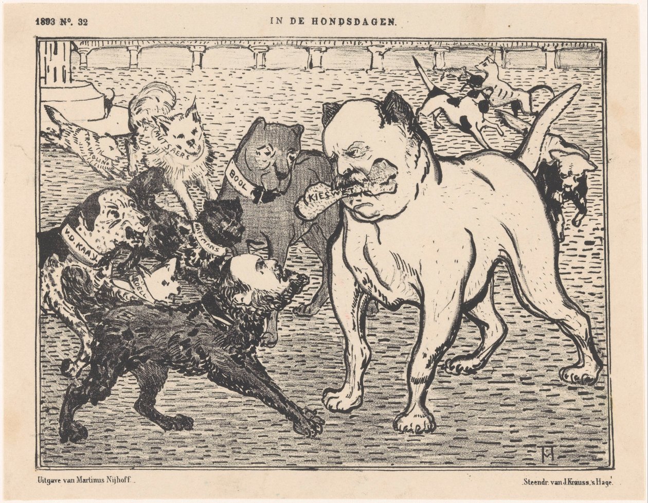 Caricatura sulla legge elettorale di Johannes Tak van Poortvliet da Theo van Hoytema