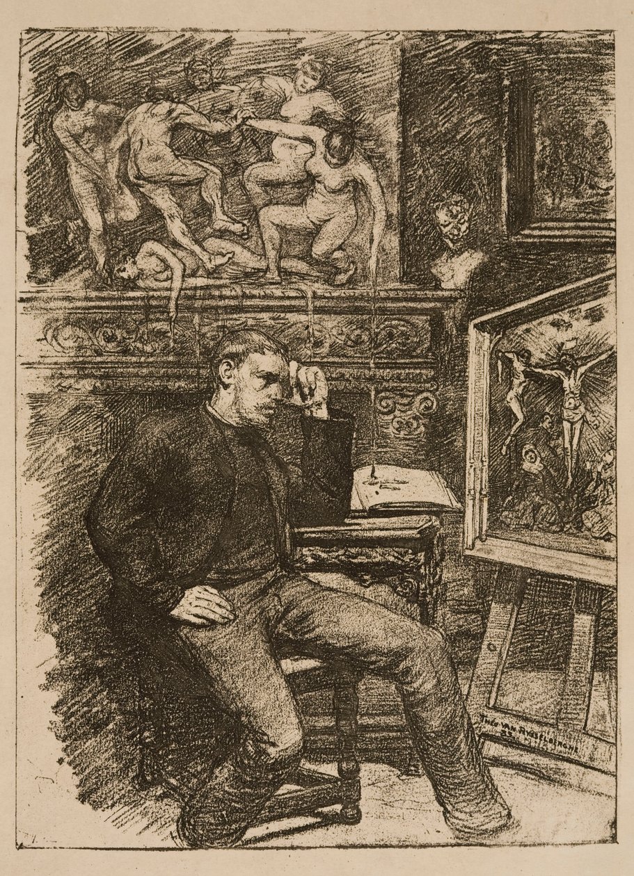 Frontespizio per la novella «Contes de minuit» di Emile Verhaeren da Théo van Rysselberghe