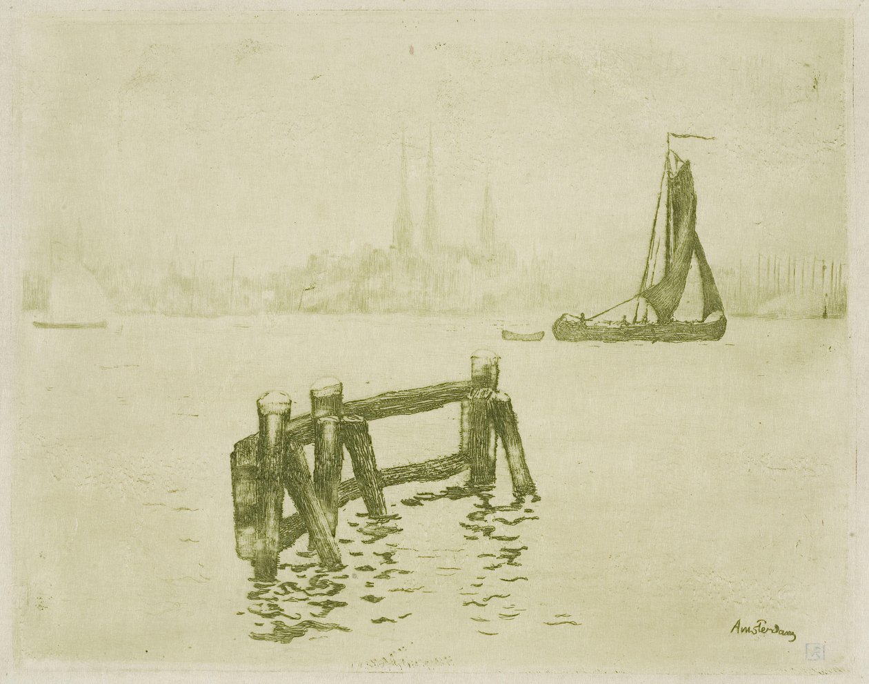 Veduta di Amsterdam da Théo van Rysselberghe
