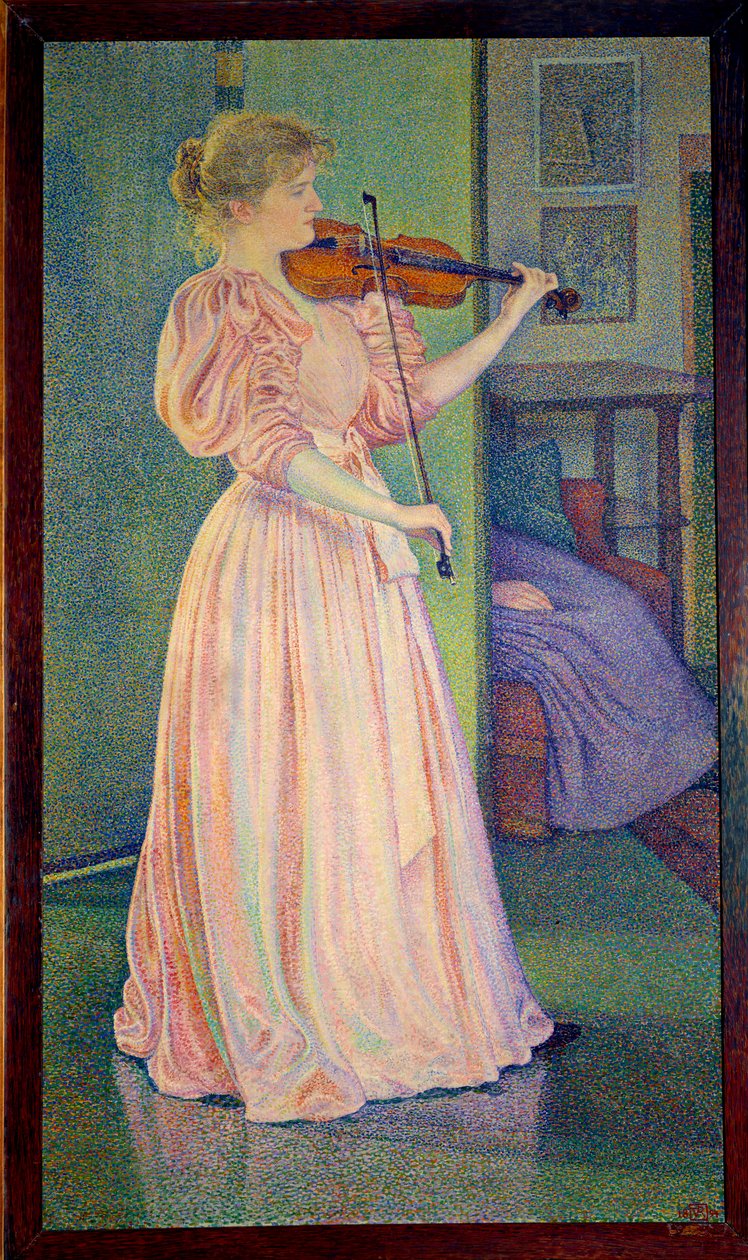 Ritratto di Irma Sethe che suona il violino da Théo van Rysselberghe