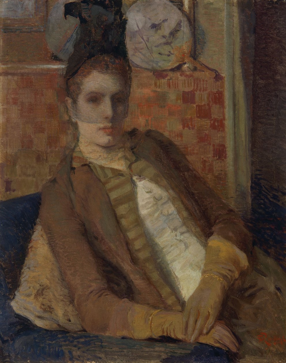 Ritratto di signora seduta da Théo van Rysselberghe