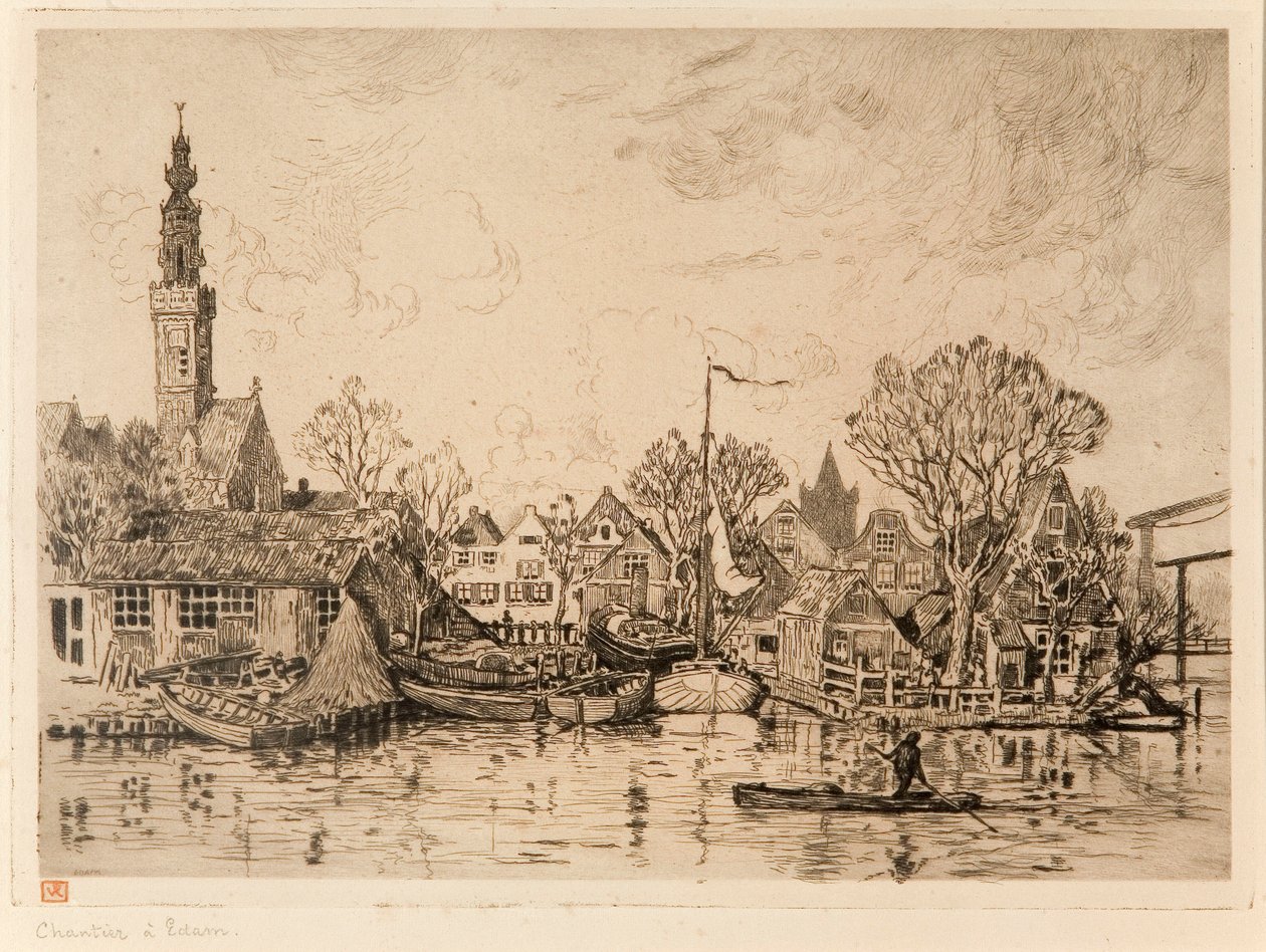 Cantiere navale a Edam (Paesi Bassi) da Théo van Rysselberghe