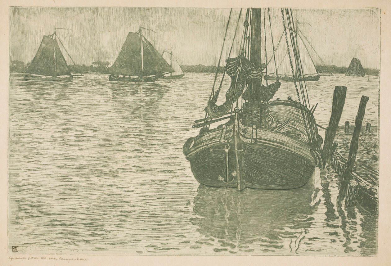 Navi nella pioggia da Théo van Rysselberghe