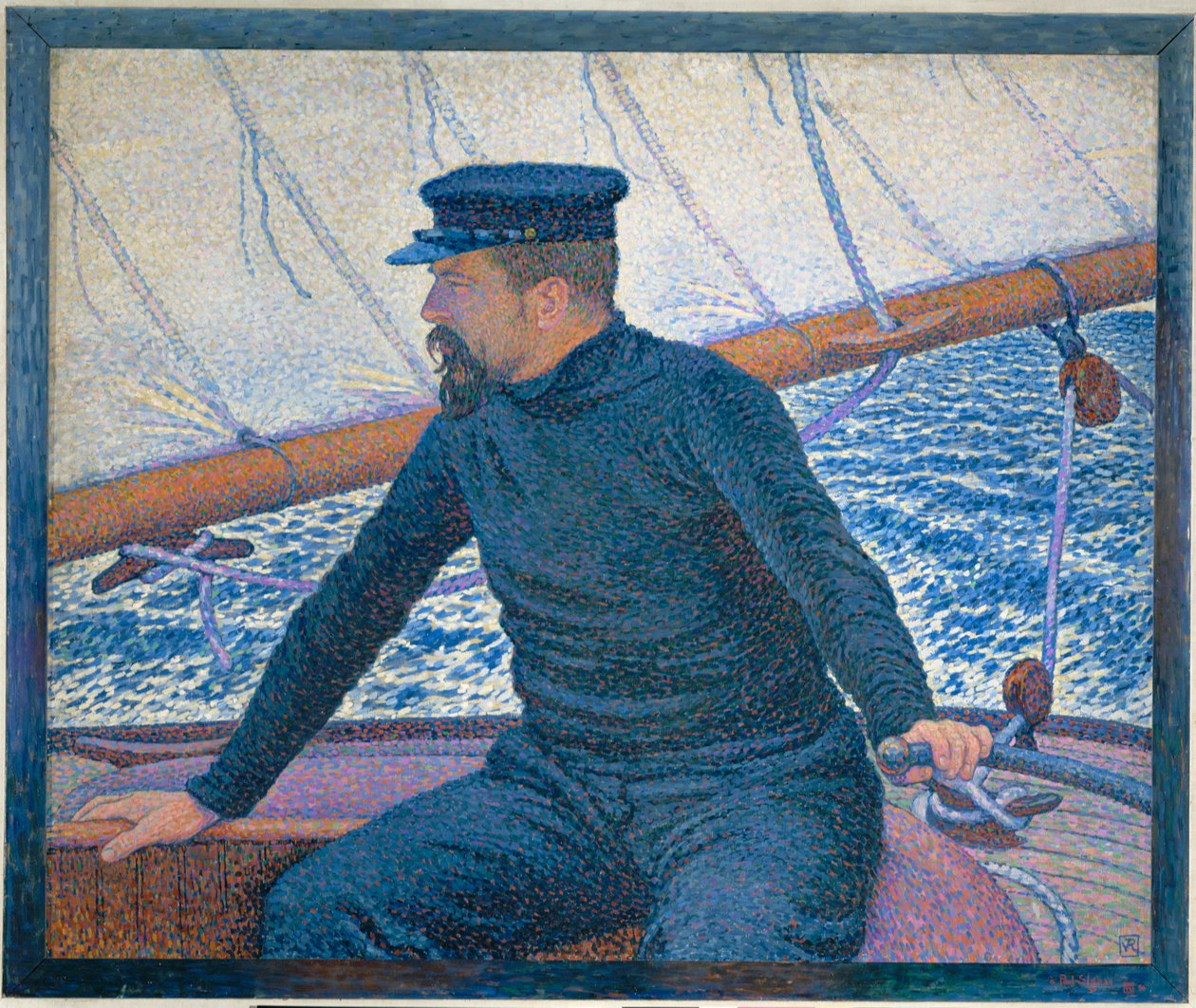Signac sur son bateau (olio su tela) da Theo van Rysselberghe