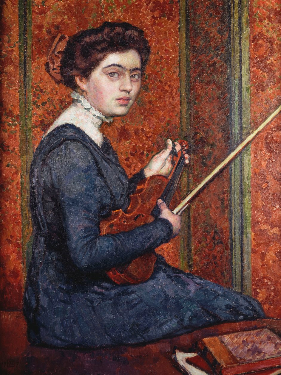 Donna con violino da Théo van Rysselberghe