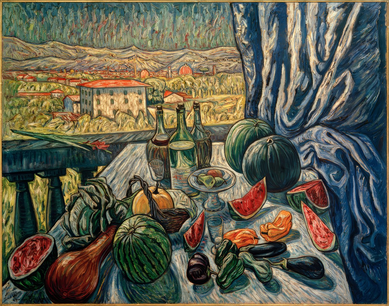 Vista dalla Villa Romana sul profilo della città di Firenze da Theo von Brockhusen