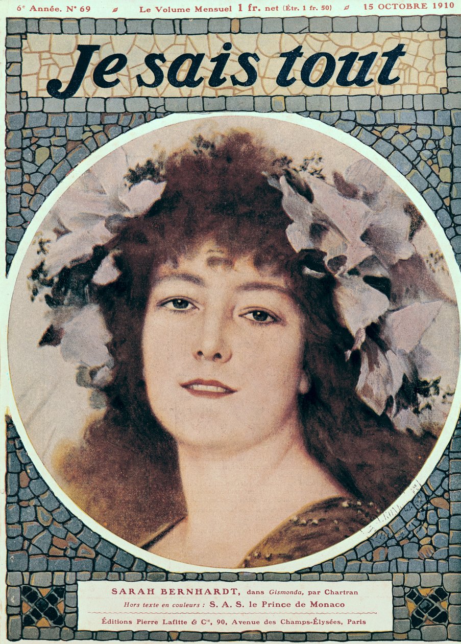 Sarah Bernhardt in Gismonda di Victorien Sardou, copertina di 