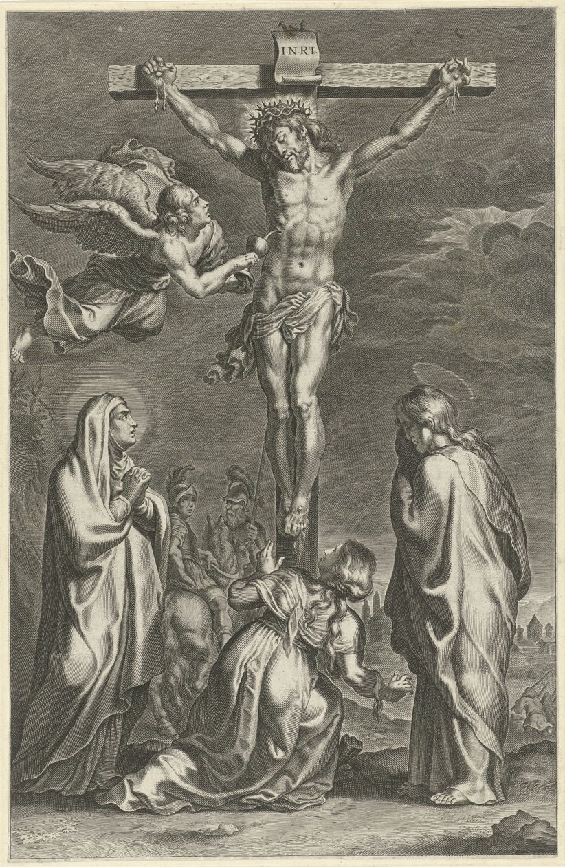 Cristo sulla croce (Scene dal Vecchio e Nuovo Testamento, Breviarium romanum) da Theodoor Galle (possibly)