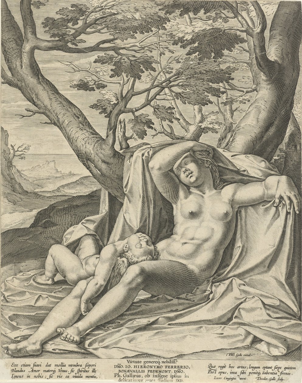 Venere dormiente e Cupido da Theodoor Galle