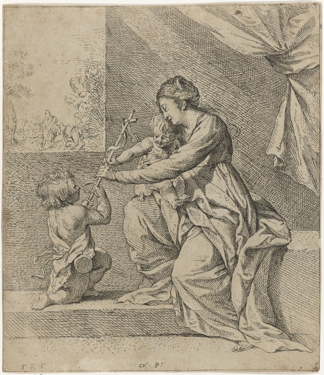 Maria con Cristo e Giovanni Battista da Theodoor Rombouts