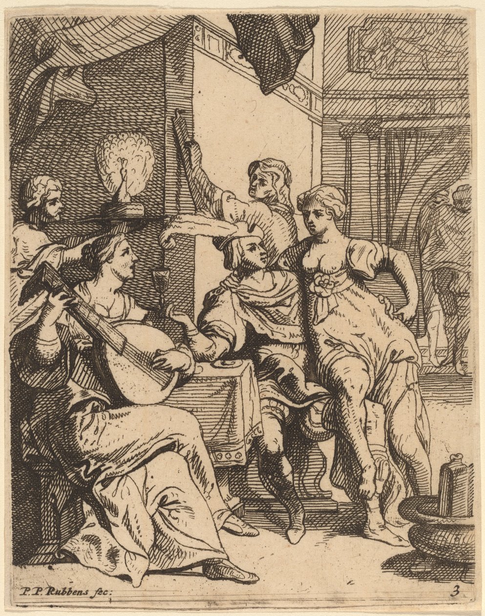 Il figliol prodigo che spreca i suoi beni nella taverna da Theodoor van Thulden after Sir Peter Paul Rubens