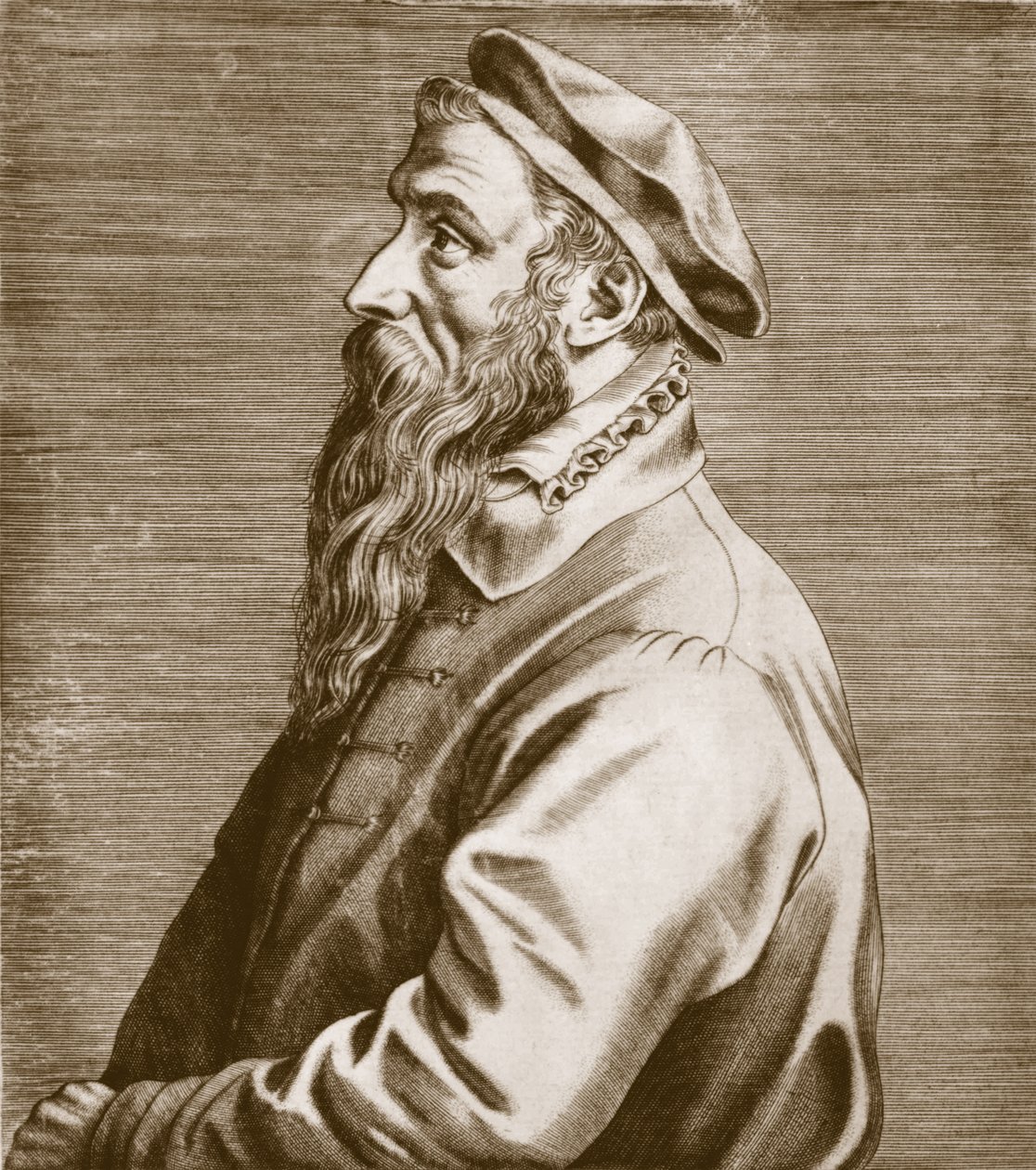 Ritratto di Pieter Brueghel il Vecchio (c.15278-69) pub. 1572 da Theodor Galle