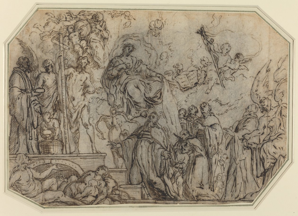 La Trinità e la Vergine che appaiono agli ecclesiastici da Theodor Boeyermans