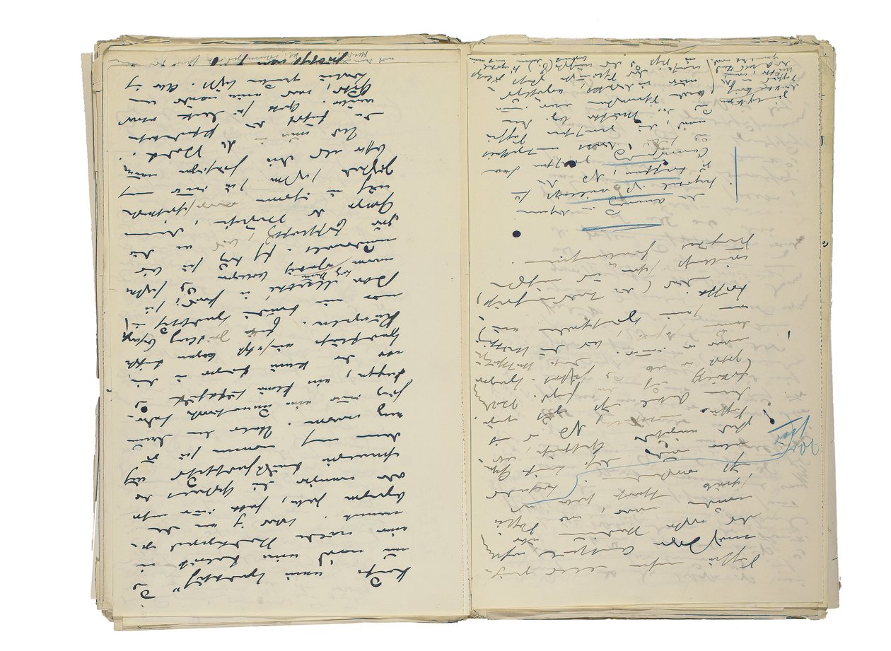 Manoscritti autografi di articoli sulla vita e la società di Berlino, insieme a un frammento di una bozza per un romanzo, c.1878-94 da Theodor Fontane