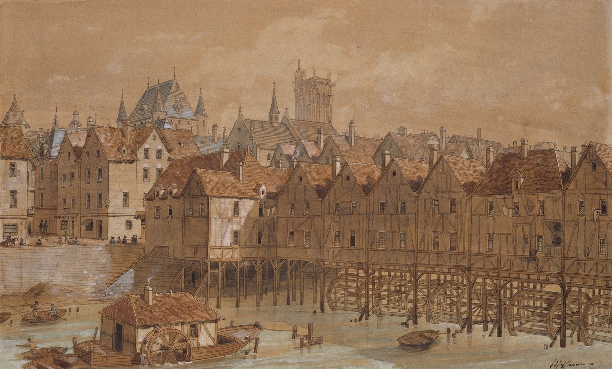 Il Grand Chatelet e il Pont aux Meuniers da Theodor Josef Hubert Hoffbauer
