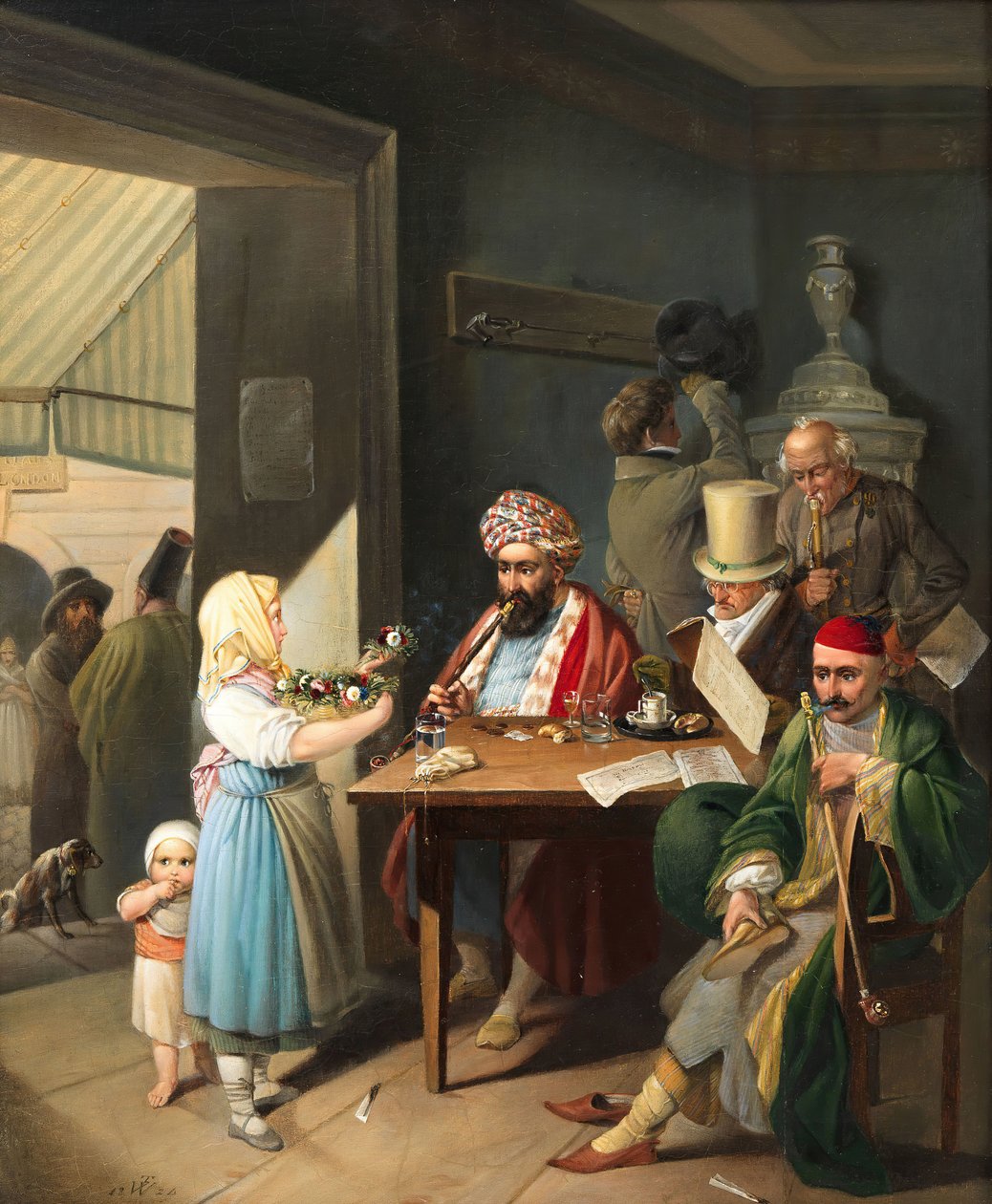 Greci e turchi in una caffetteria viennese, 1824 da Theodor Leopold Weller