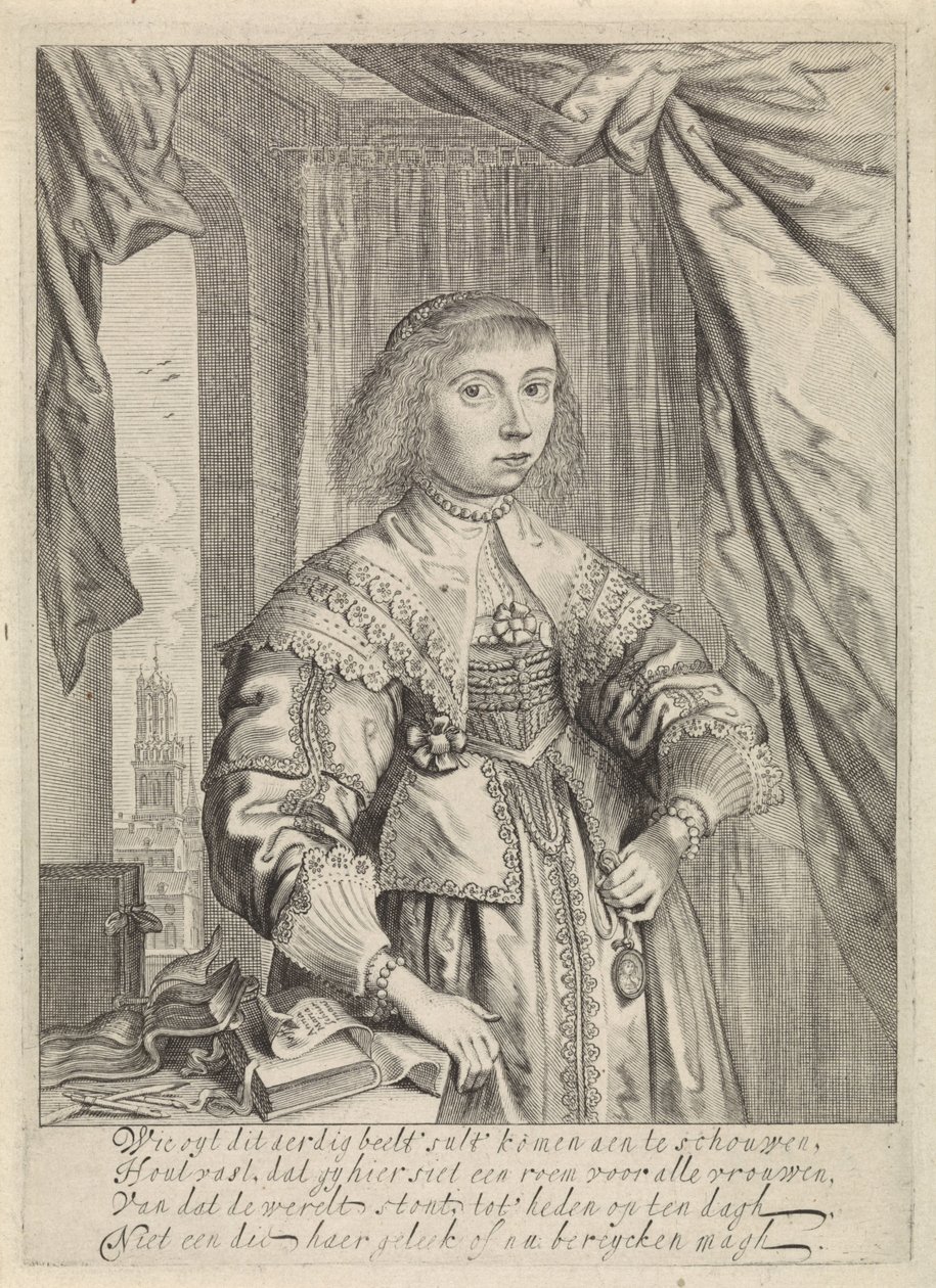 Ritratto di Anna Maria van Schurman da Theodor Matham