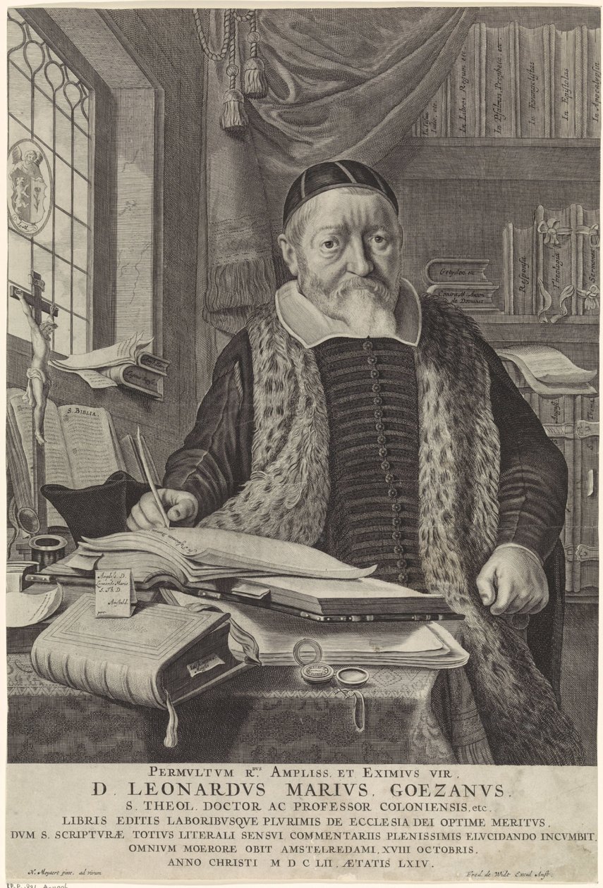 Ritratto di Leonard Marius van der Goes in uno studio da Theodor Matham