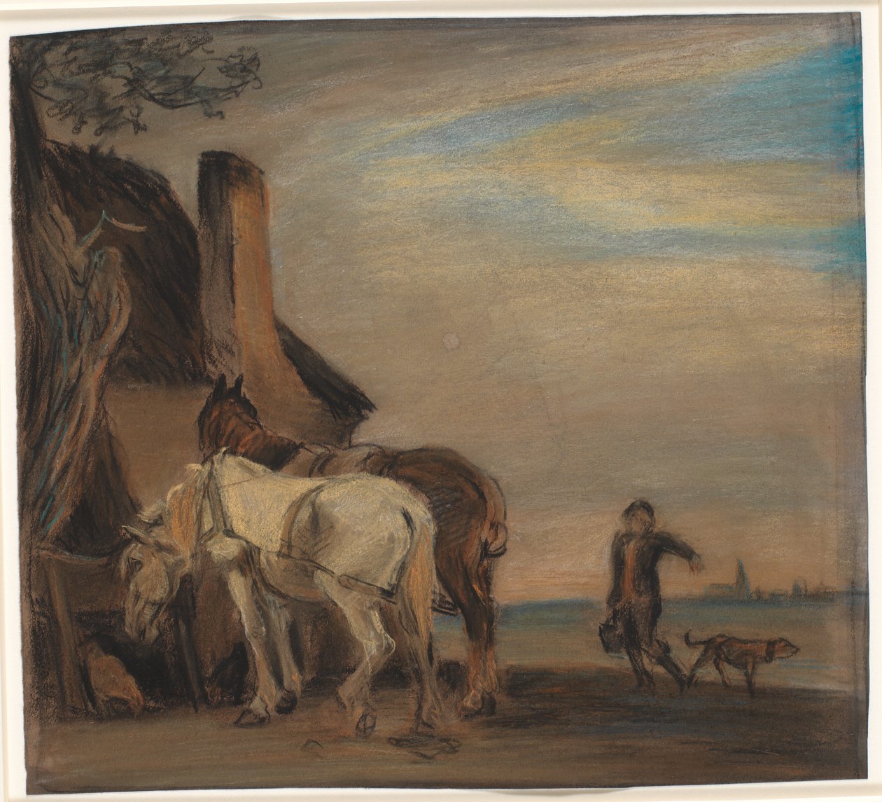 Karl che porta acqua a due cavalli (copia da un dipinto di Paulus Potter al Louvre) da Theodor Philipsen