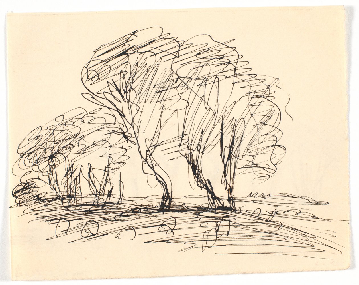 Schizzo di paesaggio con grandi alberi da Theodor Philipsen