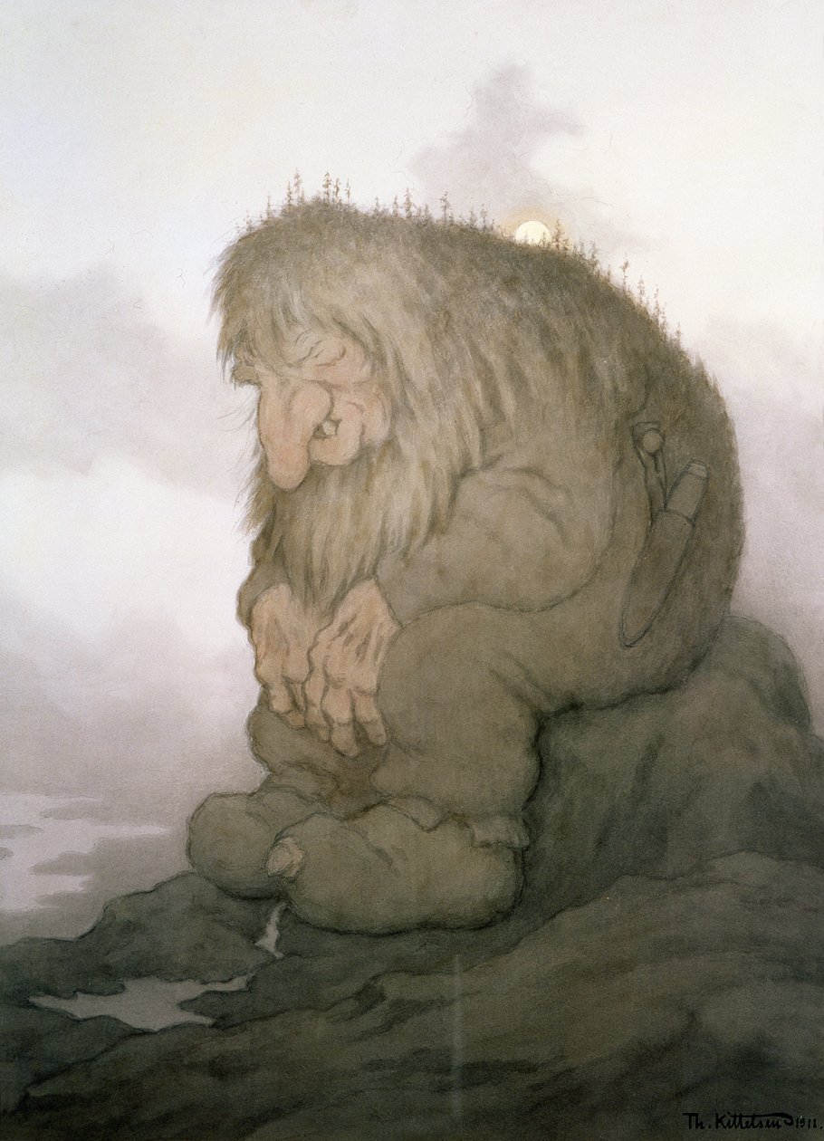 Il troll che si chiede quanti anni ha da Theodor Kittelsen