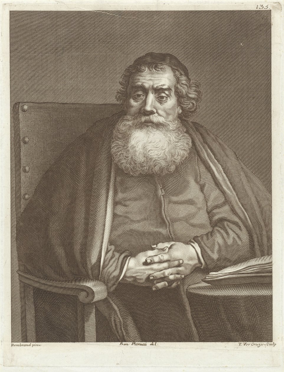 Uomo seduto con barba da Theodor Vercruys