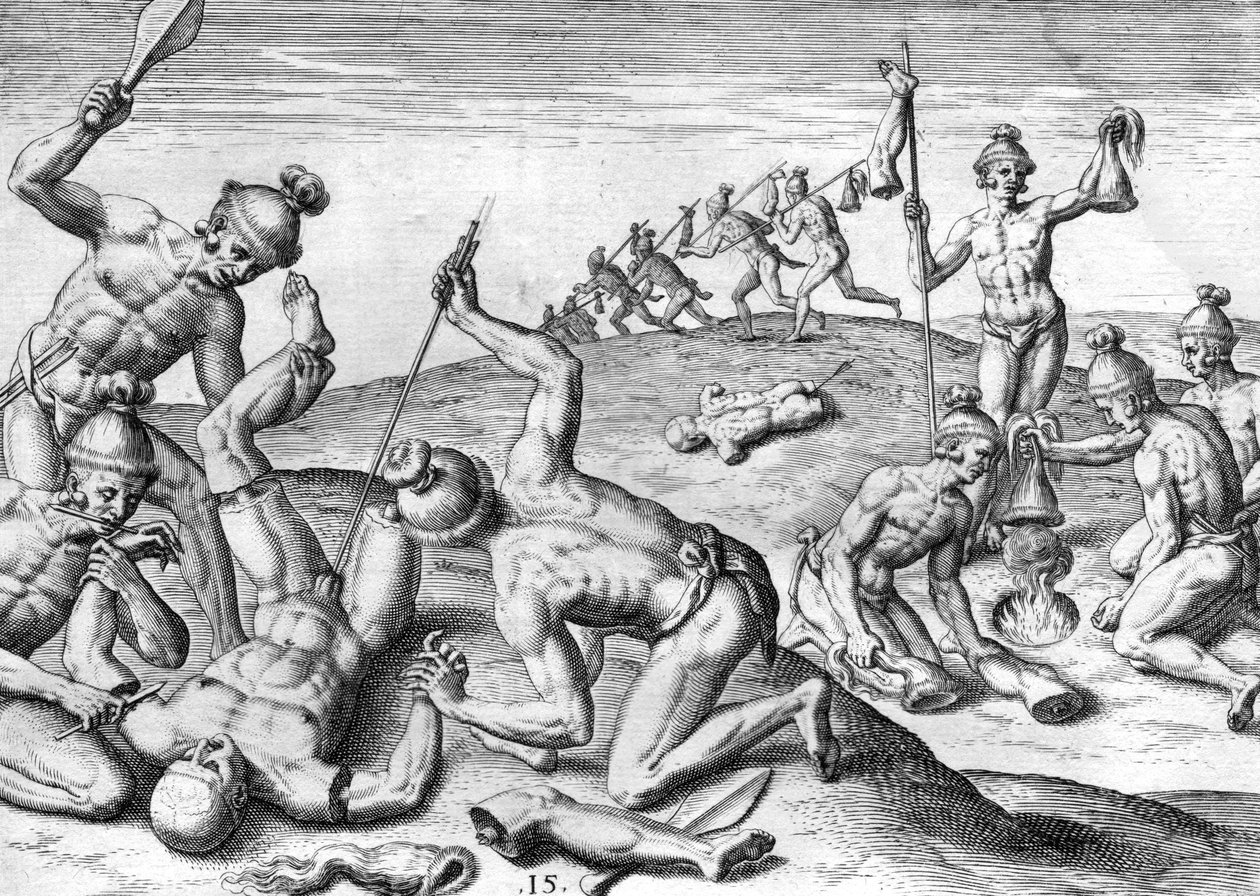 Crudeltà degli indiani Potanos da Theodor de Bry