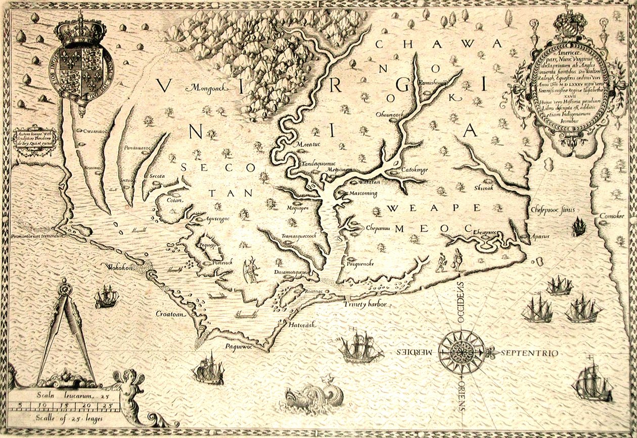 Mappa del 1590 incisa da Theodore de Bry dopo l