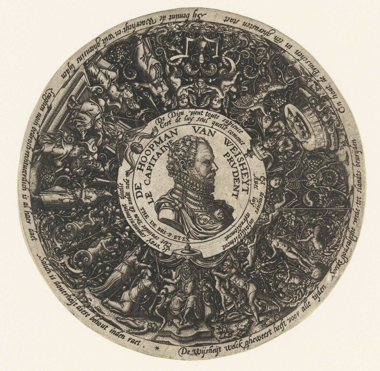 Medaglione con il busto del Capitano della Sapienza, Theodor de Bry, 1577 ca. - 1578 ca. da Theodor de Bry