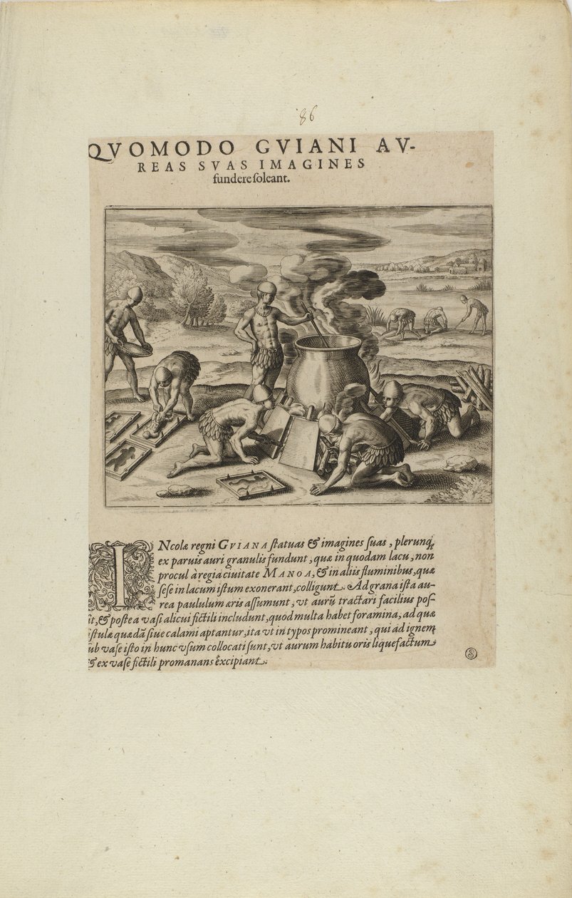 Quomodo Guiani Au-/reas Suas Imagines/Fundere Soleant. (dal libro Americae, parti settima e ottava) da Theodor de Bry