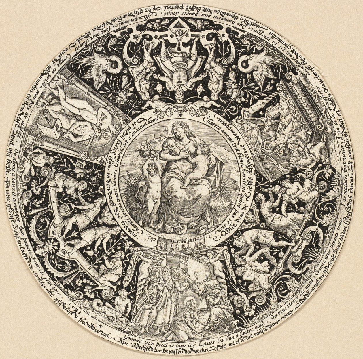 Le sette opere di carità da Theodor de Bry