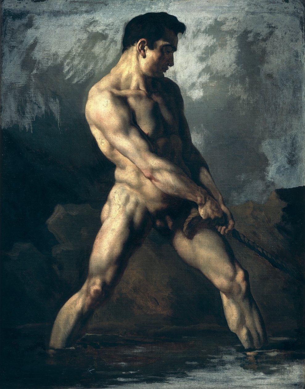 Studio di un nudo maschile da Theodore Gericault