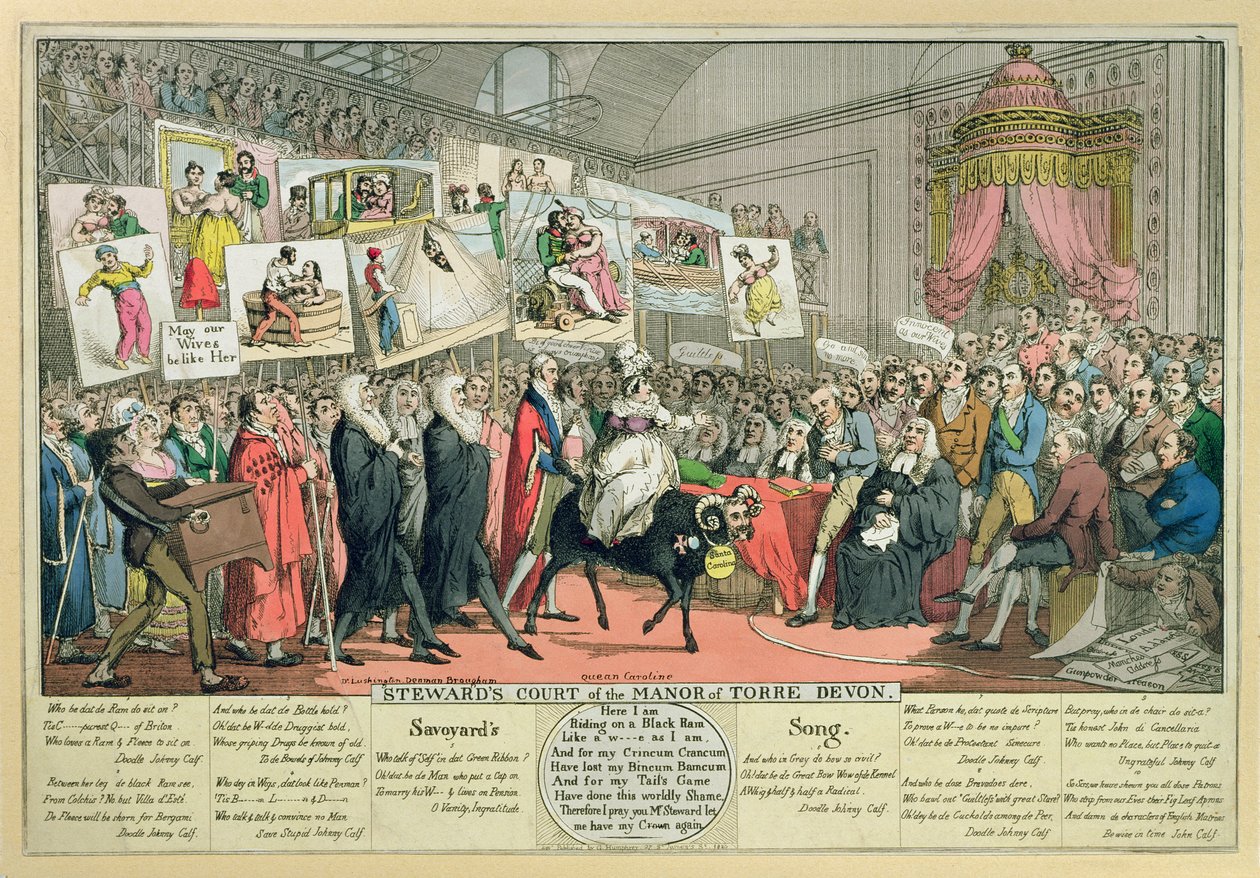 Corte del Maggiordomo del Maniero di Torre Devon, pub. 1820 da Theodore Lane