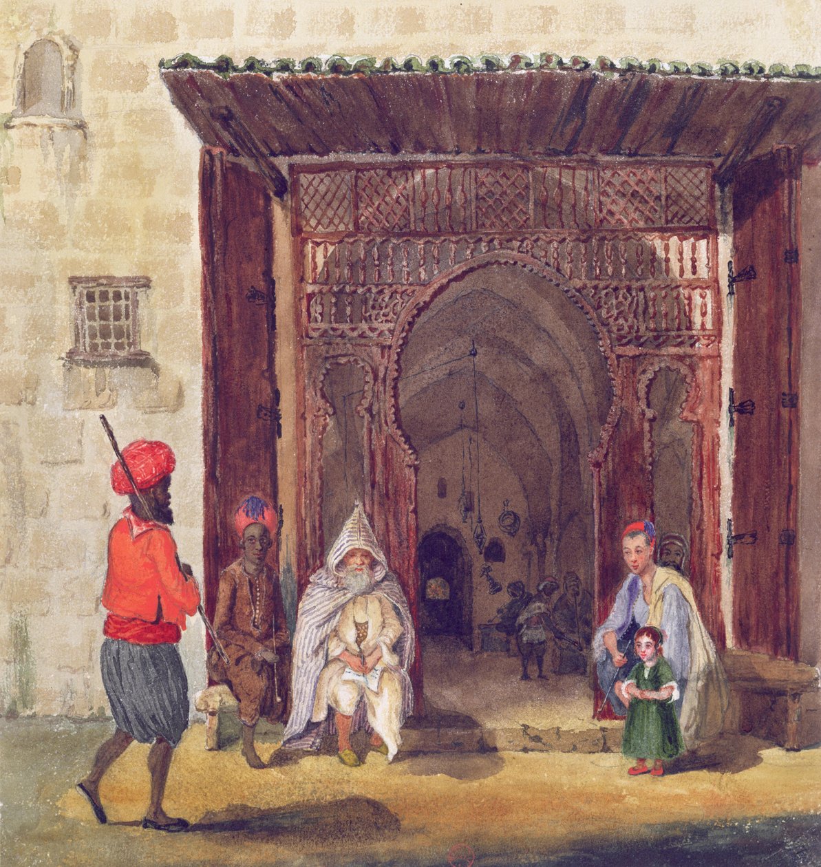 Ingresso di una moschea ad Algeri, c.1830 da Theodore Leblanc