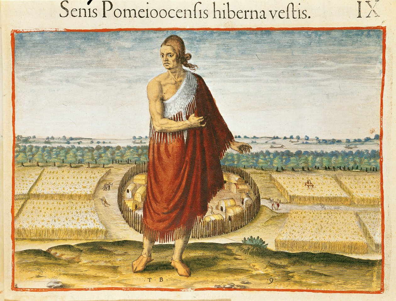 Anziano di Pomeiooc in un abito invernale, da 