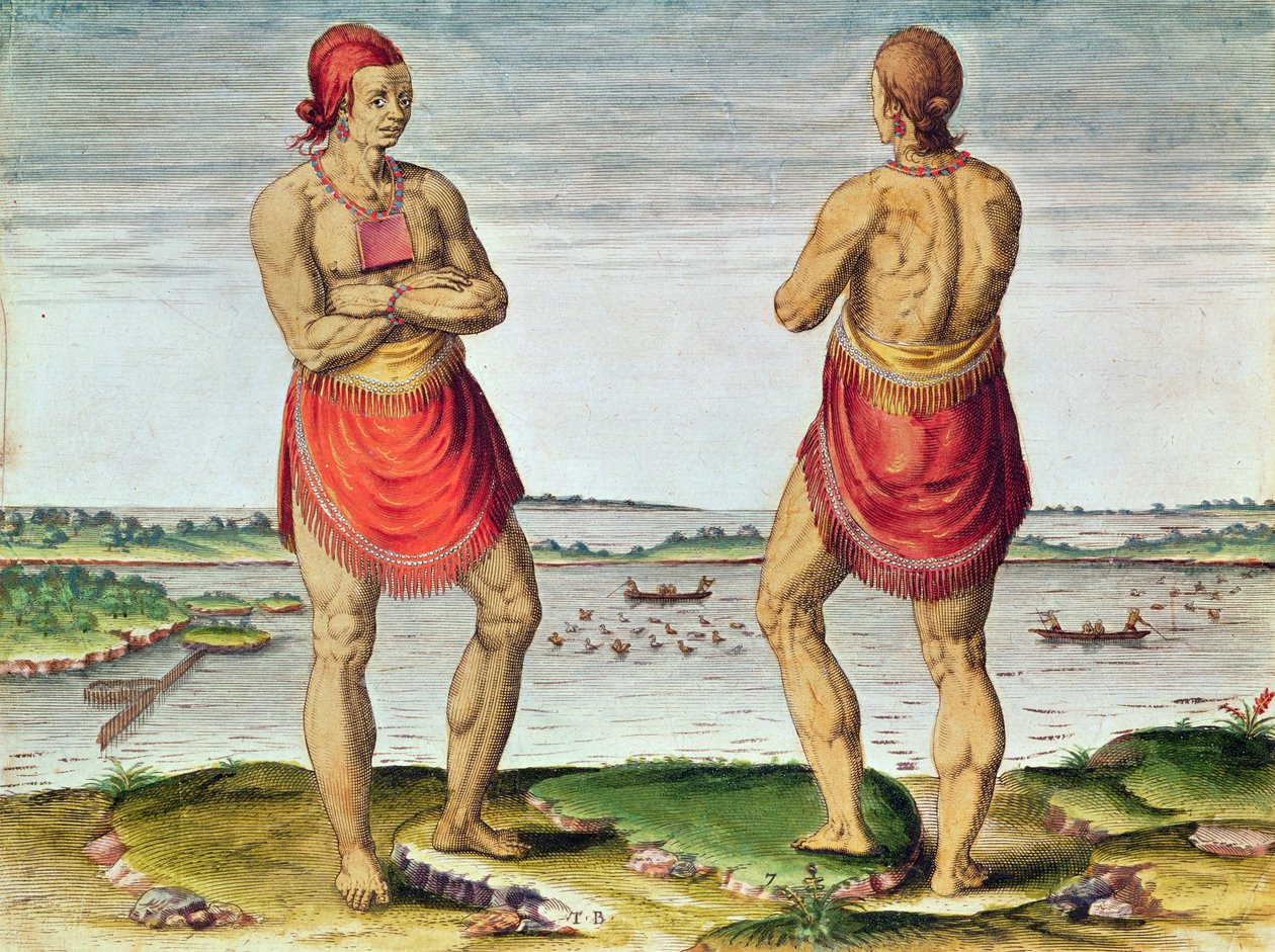 Admiranta Narratio..., Capo Roanoack (pagina 57, tavola 7), 1585-1588 da Theodore de Bry