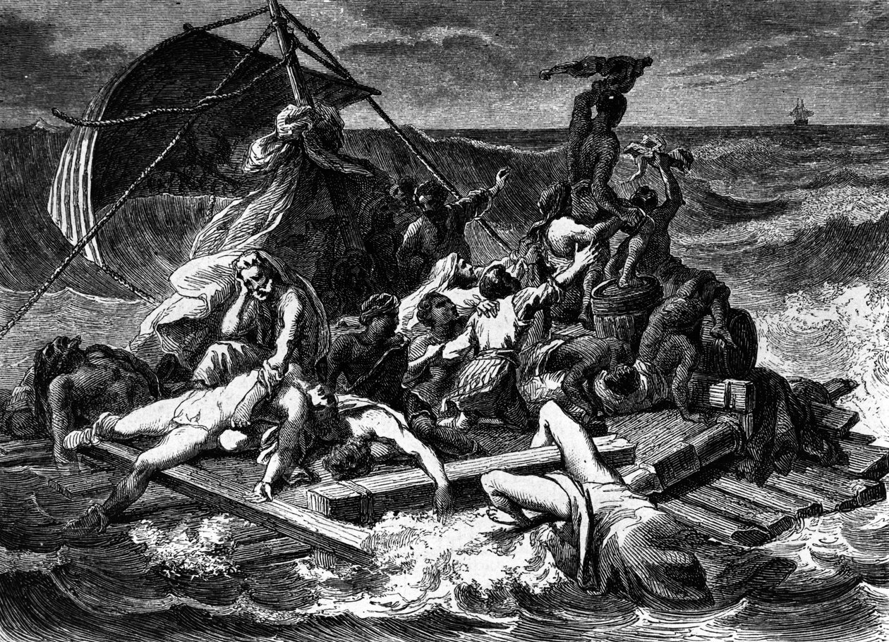 La Zattera della Medusa da un dipinto di Géricault (incisione) da Theodore (after) Gericault